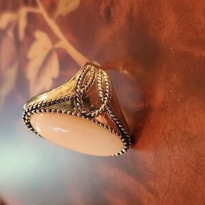 JTV Pink Opal Sterling Silver Cabochon Ring